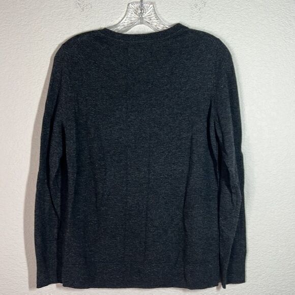 Banana Republic Dark Gray Knit Rib Crew Neck Filpucci Sweater Women's Medium - Picture 5 of 6